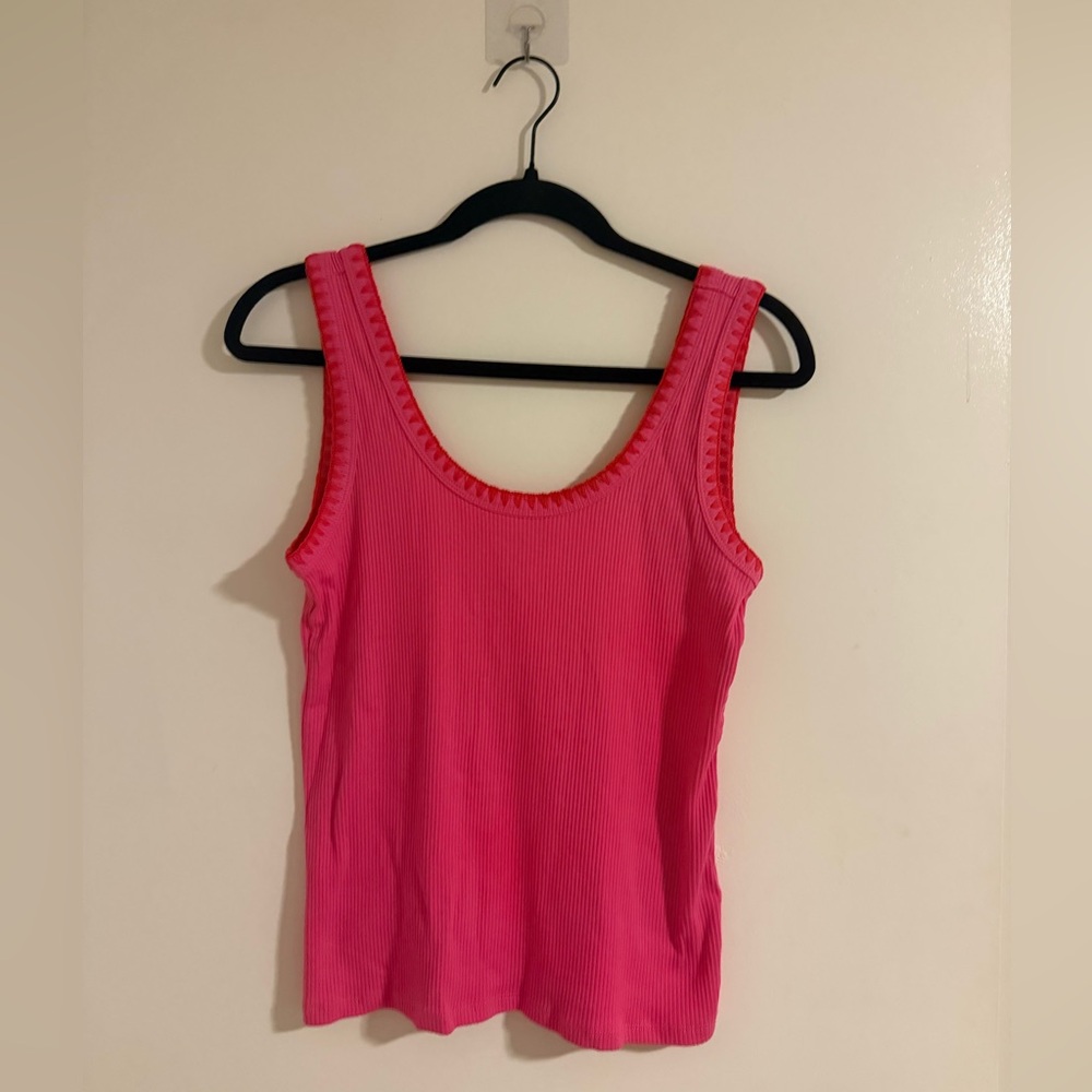J. Crew Vibrant Pink Ribbed Tank Top